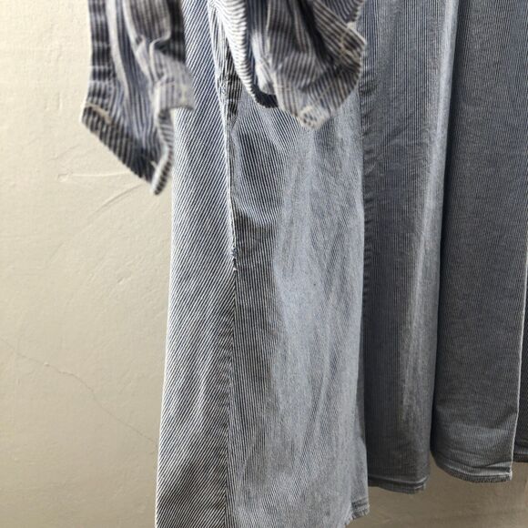 Venezla Womens 3/4 Sleeve Striped V Neck Button Front Shirt Top Blue Size 14-16 - Picture 6 of 13